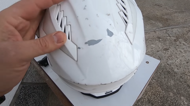 cracked Motorcycle Helmets